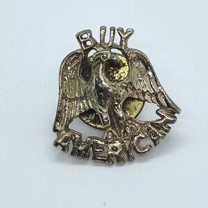 UIW Signed American Eagle Vintage Lapel Pin